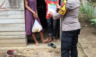 Bhabinkamtibmas Dharmasraya Salurkan Zakat ke Warga Berekonomi Terbatas, Perkuat Kepedulian Sosial Polri